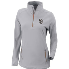 San Diego Padres Women's Omni-Wick Outward Nine Quarter-Zip Pullover Top Gray | Columbia