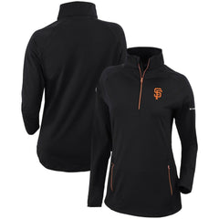 San Francisco Giants Women's Omni-Wick Outward Nine Quarter-Zip Pullover Top Black | Columbia