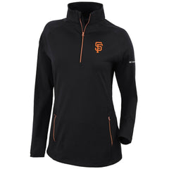 San Francisco Giants Women's Omni-Wick Outward Nine Quarter-Zip Pullover Top Black | Columbia