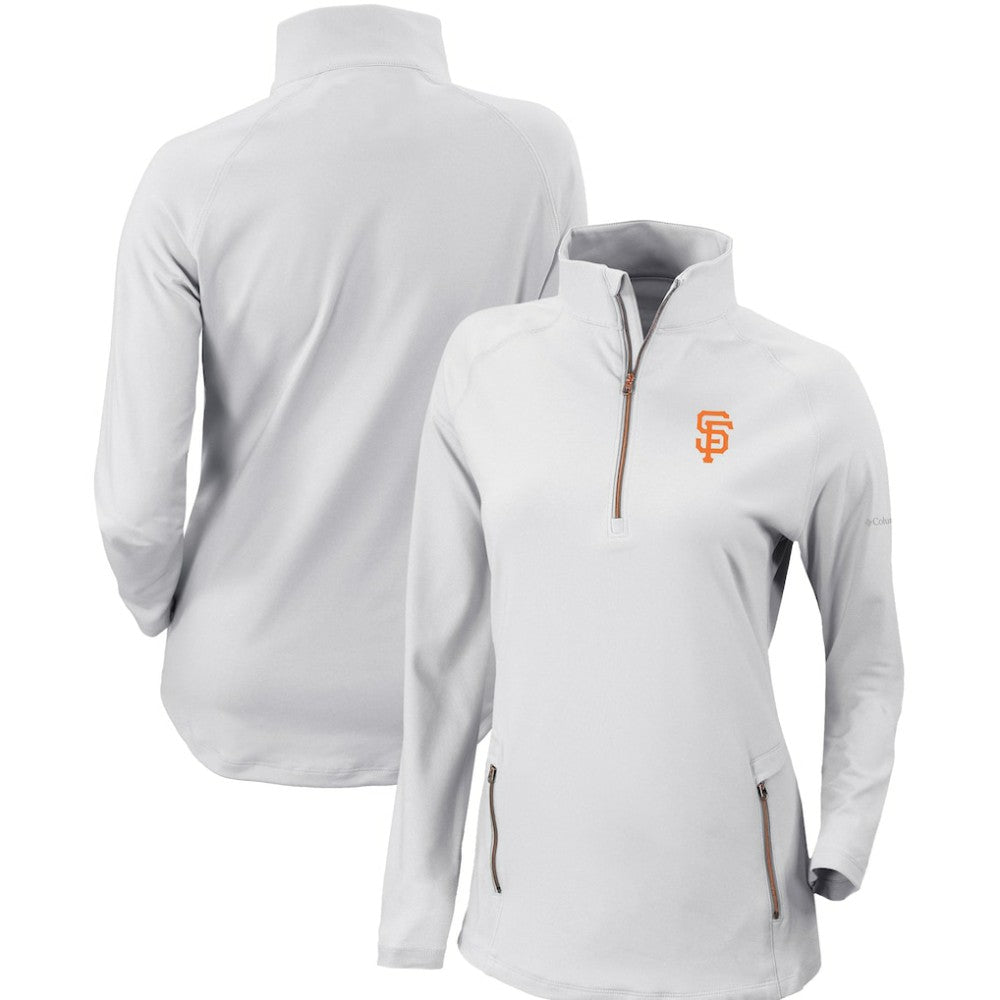 San Francisco Giants Women's Omni-Wick Outward Nine Quarter-Zip Pullover Top White | Columbia
