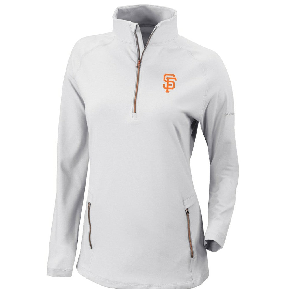 San Francisco Giants Women's Omni-Wick Outward Nine Quarter-Zip Pullover Top White | Columbia