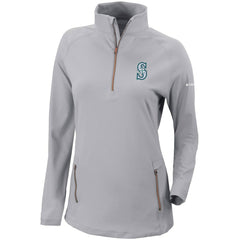 Seattle Mariners Women's Omni-Wick Outward Nine Quarter-Zip Pullover Top Gray | Columbia