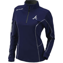 Atlanta Braves Women's Omni-Wick Shotgun Quarter-Zip Pullover Top Navy | Columbia