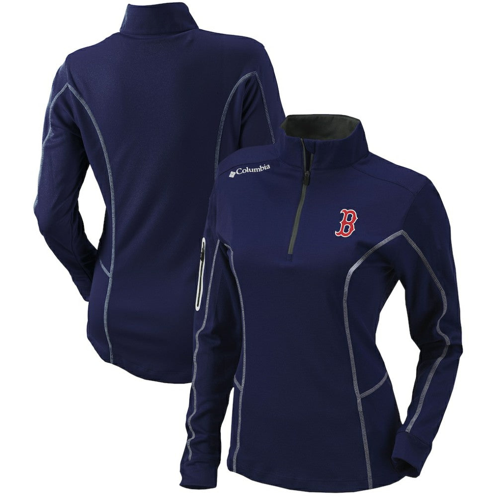 Boston Red Sox Women's Omni-Wick Shotgun Quarter-Zip Pullover Top Navy | Columbia