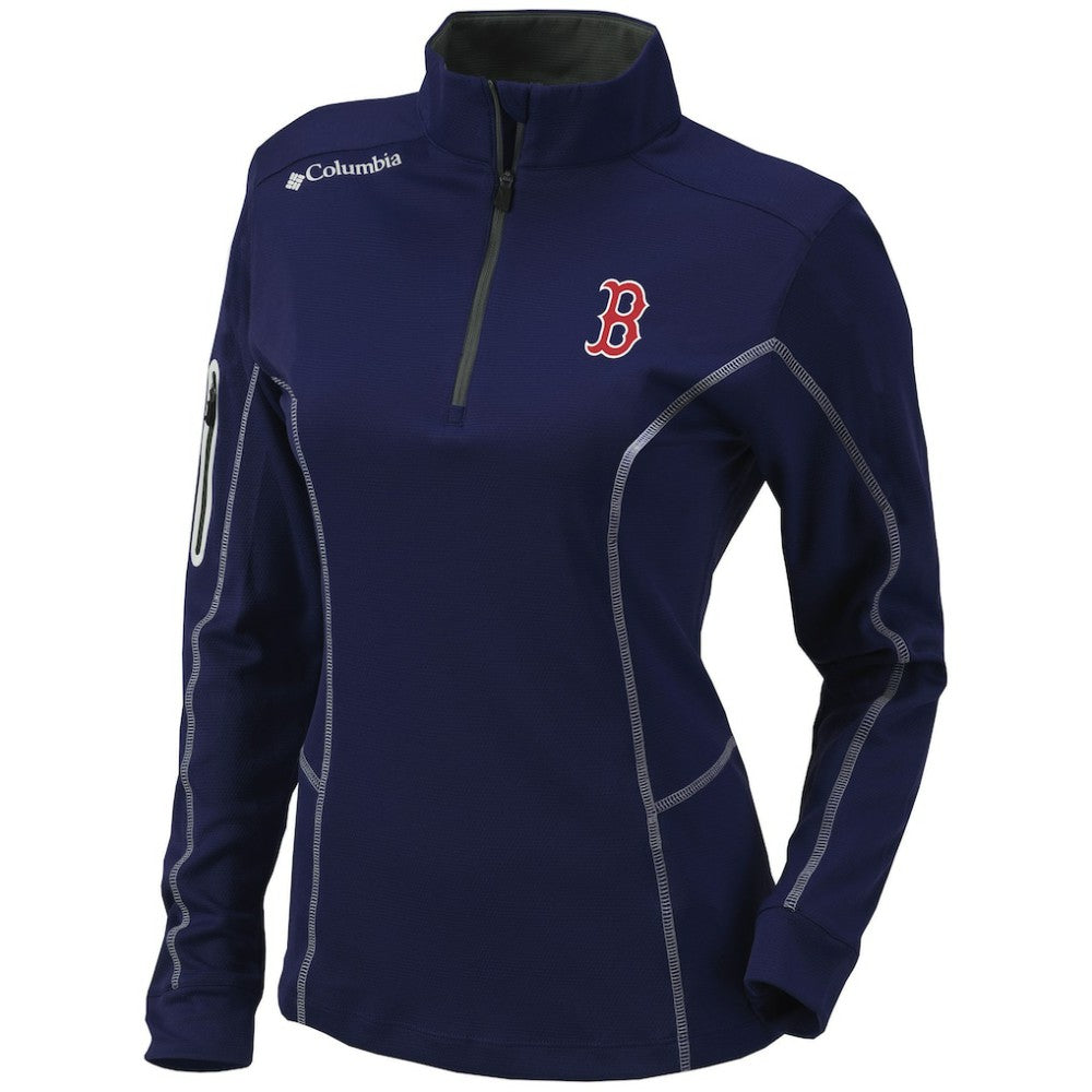 Boston Red Sox Women's Omni-Wick Shotgun Quarter-Zip Pullover Top Navy | Columbia