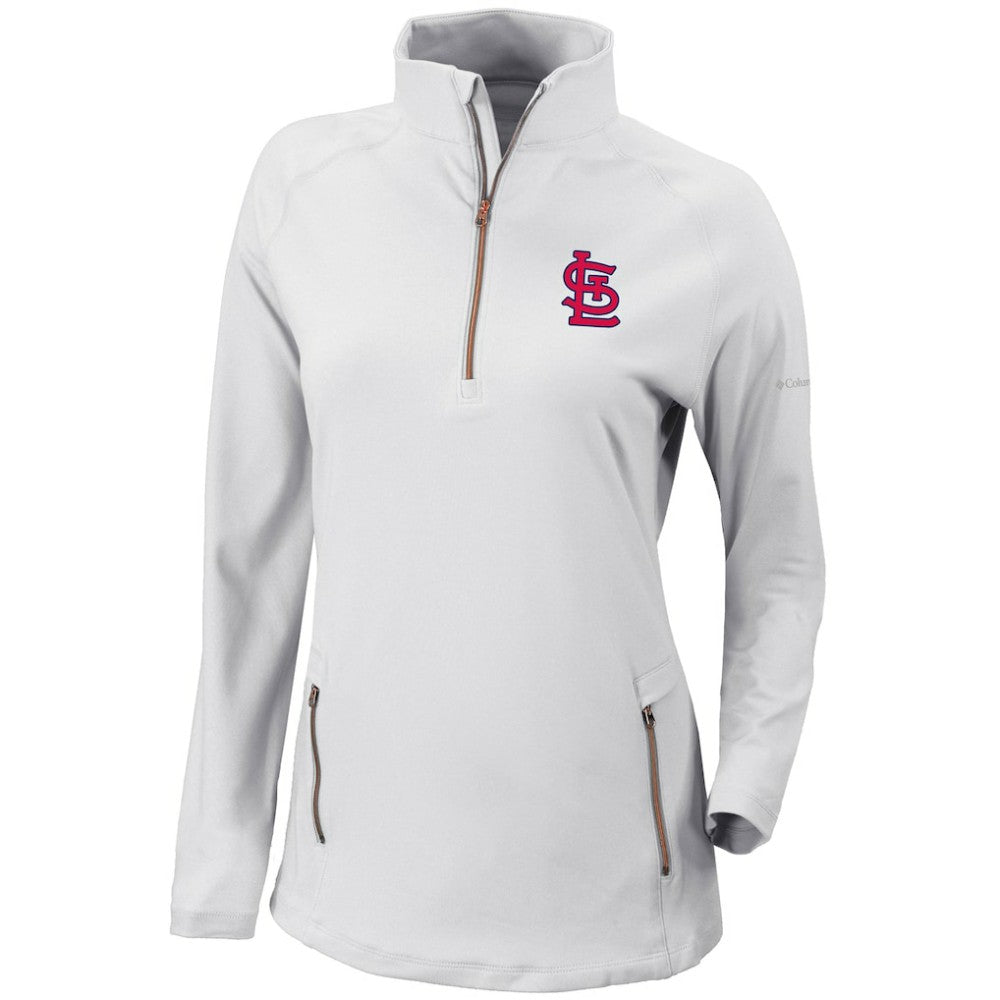 St. Louis Cardinals Women's Omni-Wick Outward Nine Quarter-Zip Pullover Top White | Columbia