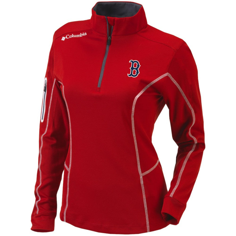 Boston Red Sox Women's Omni-Wick Shotgun Quarter-Zip Pullover Top Red | Columbia