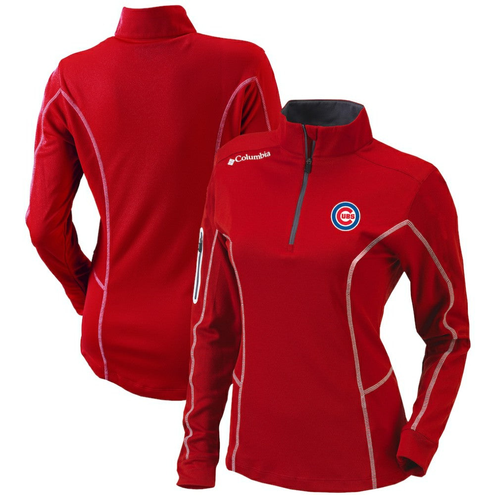 Chicago Cubs Women's Omni-Wick Shotgun Quarter-Zip Pullover Top Red | Columbia