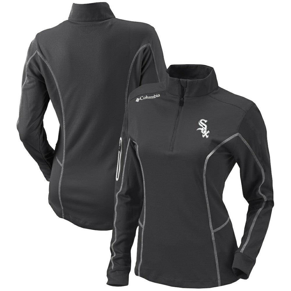 Chicago White Sox Women's Omni-Wick Shotgun Quarter-Zip Pullover Top Charcoal | Columbia