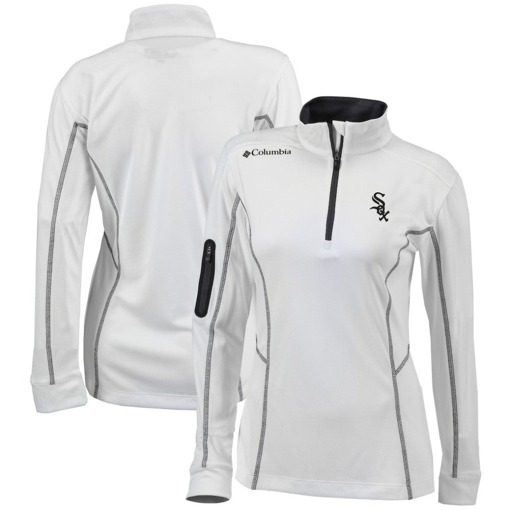 Chicago White Sox Women's Omni-Wick Shotgun Quarter-Zip Pullover Top White | Columbia