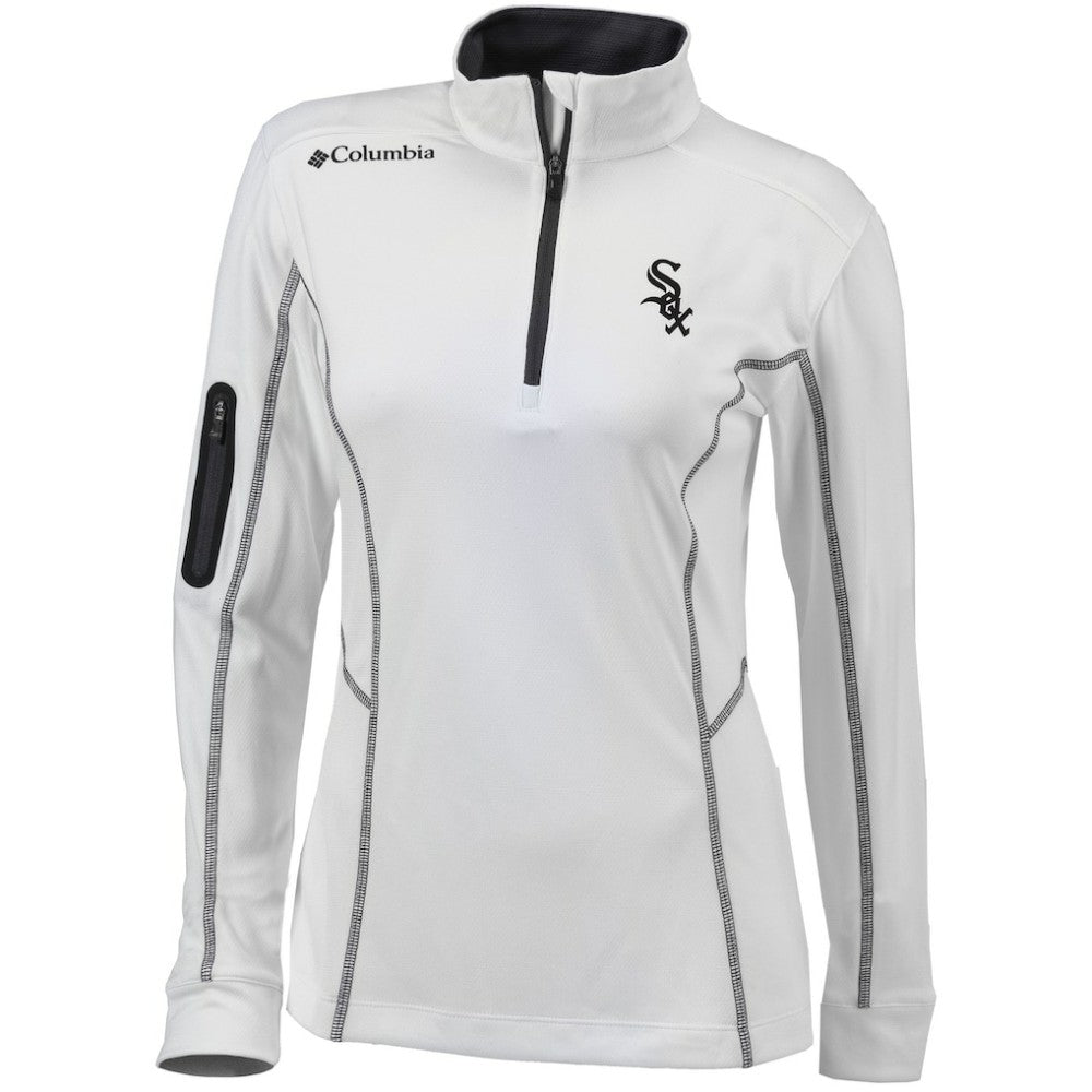 Chicago White Sox Women's Omni-Wick Shotgun Quarter-Zip Pullover Top White | Columbia