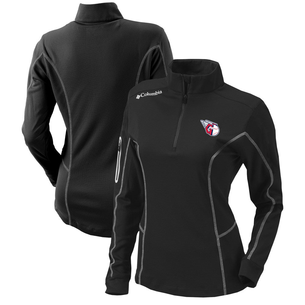 Cleveland Guardians Women's Omni-Wick Shotgun Quarter-Zip Pullover Top Black | Columbia