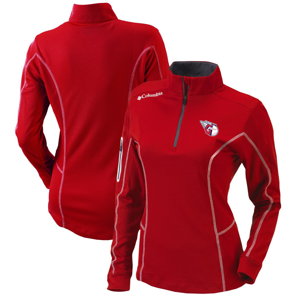 Cleveland Guardians Women's Omni-Wick Shotgun Quarter-Zip Pullover Top Red | Columbia