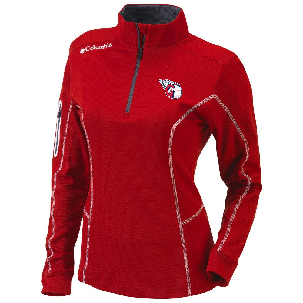 Cleveland Guardians Women's Omni-Wick Shotgun Quarter-Zip Pullover Top Red | Columbia