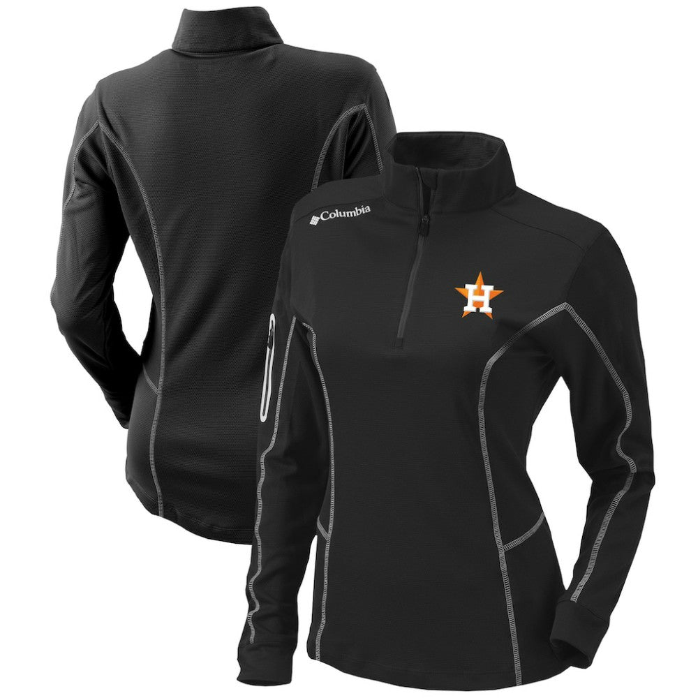 Houston Astros Women's Omni-Wick Shotgun Quarter-Zip Pullover Top Black | Columbia
