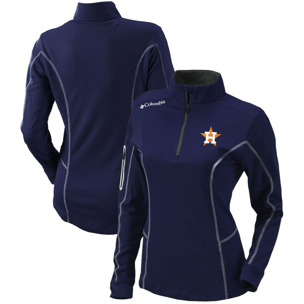 Houston Astros Women's Omni-Wick Shotgun Quarter-Zip Pullover Top Navy | Columbia