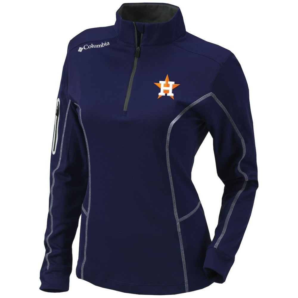 Houston Astros Women's Omni-Wick Shotgun Quarter-Zip Pullover Top Navy | Columbia