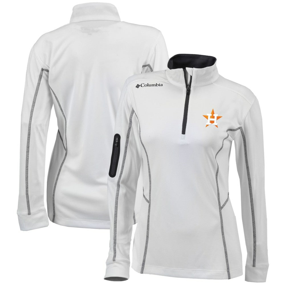 Houston Astros Women's Omni-Wick Shotgun Quarter-Zip Pullover Top White | Columbia