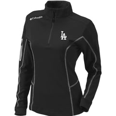 Los Angeles Dodgers Women's Omni-Wick Shotgun Quarter-Zip Pullover Top Black | Columbia