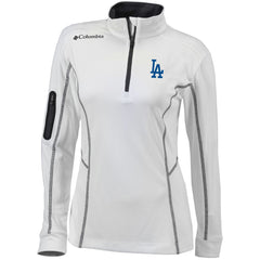 Los Angeles Dodgers Women's Omni-Wick Shotgun Quarter-Zip Pullover Top White | Columbia