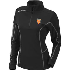 New York Mets Women's Omni-Wick Shotgun Quarter-Zip Pullover Top Black | Columbia