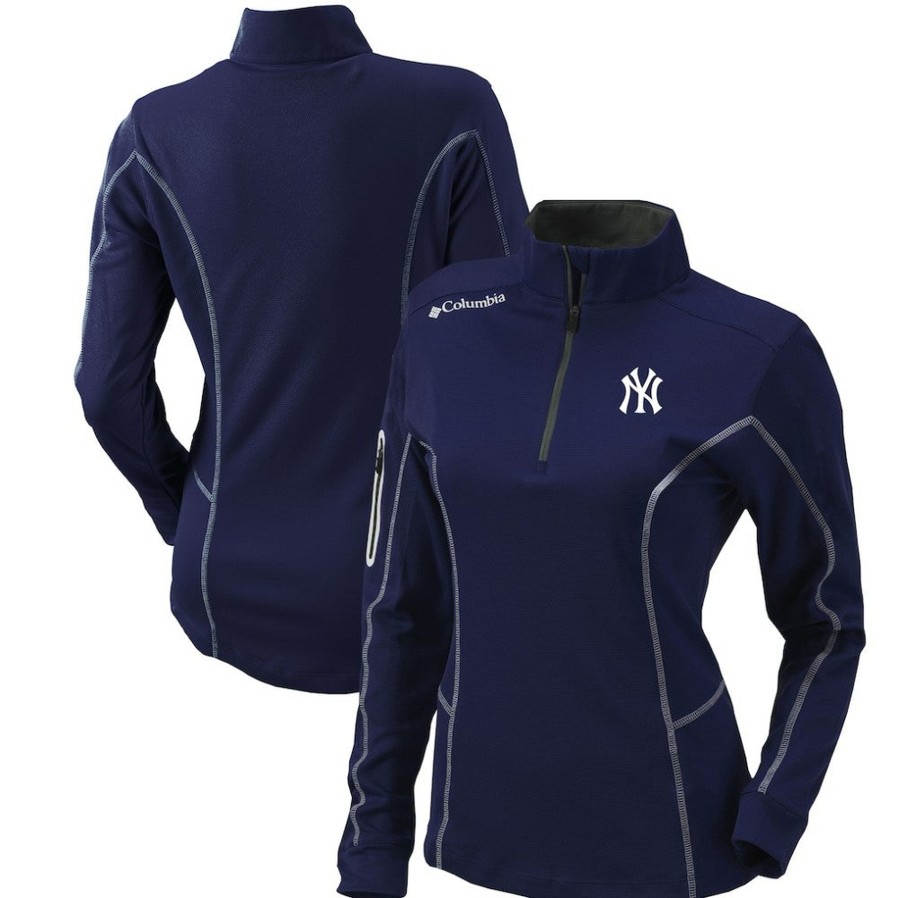 New York Yankees Women's Omni-Wick Shotgun Quarter-Zip Pullover Top Navy | Columbia
