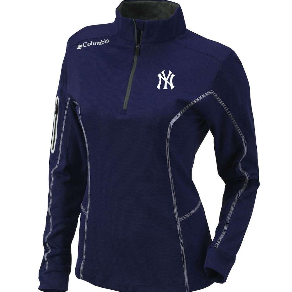 New York Yankees Women's Omni-Wick Shotgun Quarter-Zip Pullover Top Navy | Columbia