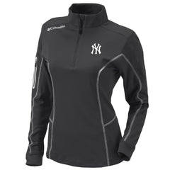 New York Yankees Women's Omni-Wick Shotgun Quarter-Zip Pullover Top Charcoal | Columbia