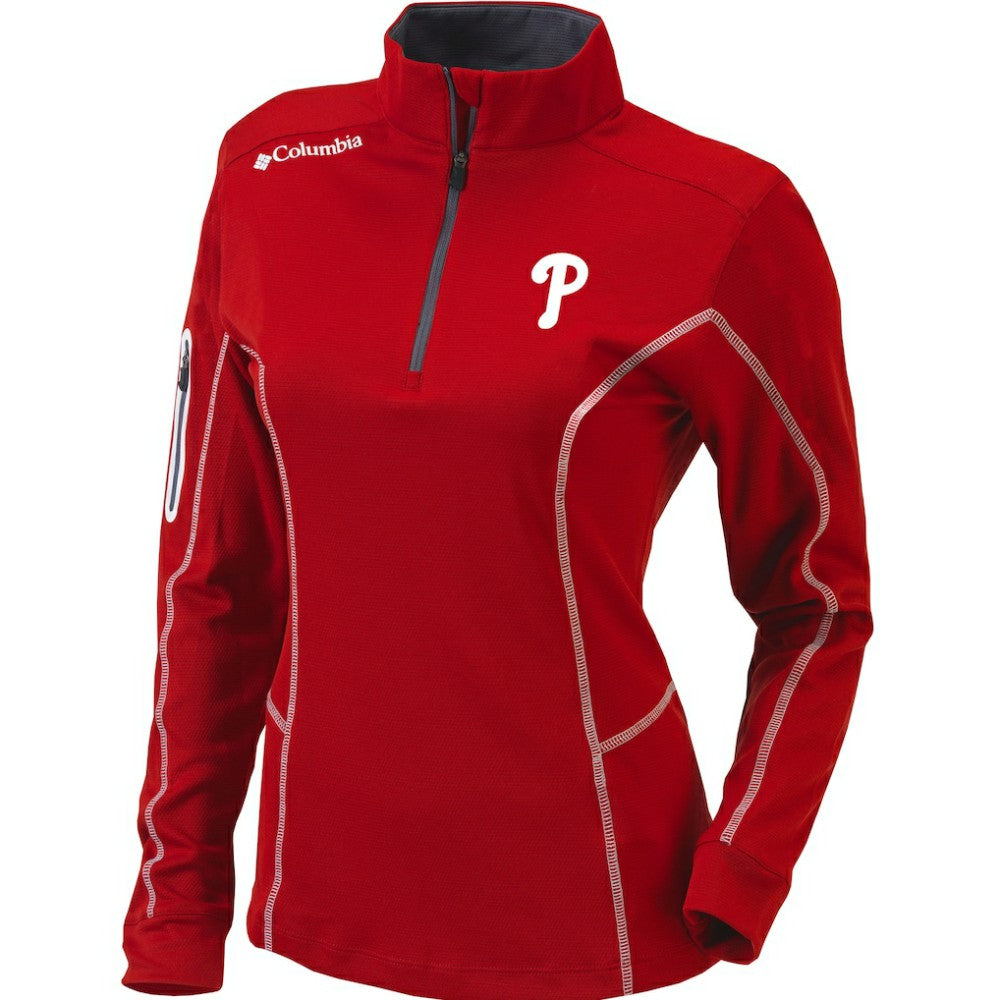 Philadelphia Phillies Women's Omni-Wick Shotgun Quarter-Zip Pullover Top Red | Columbia