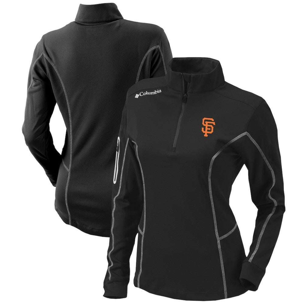 San Francisco Giants Women's Omni-Wick Shotgun Quarter-Zip Pullover Top Black | Columbia