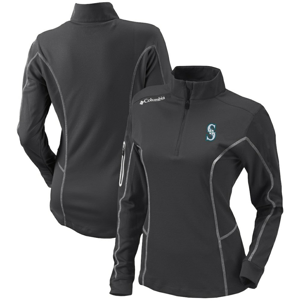Seattle Mariners Women's Omni-Wick Shotgun Quarter-Zip Pullover Top Charcoal | Columbia