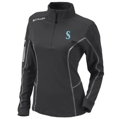 Seattle Mariners Women's Omni-Wick Shotgun Quarter-Zip Pullover Top Charcoal | Columbia