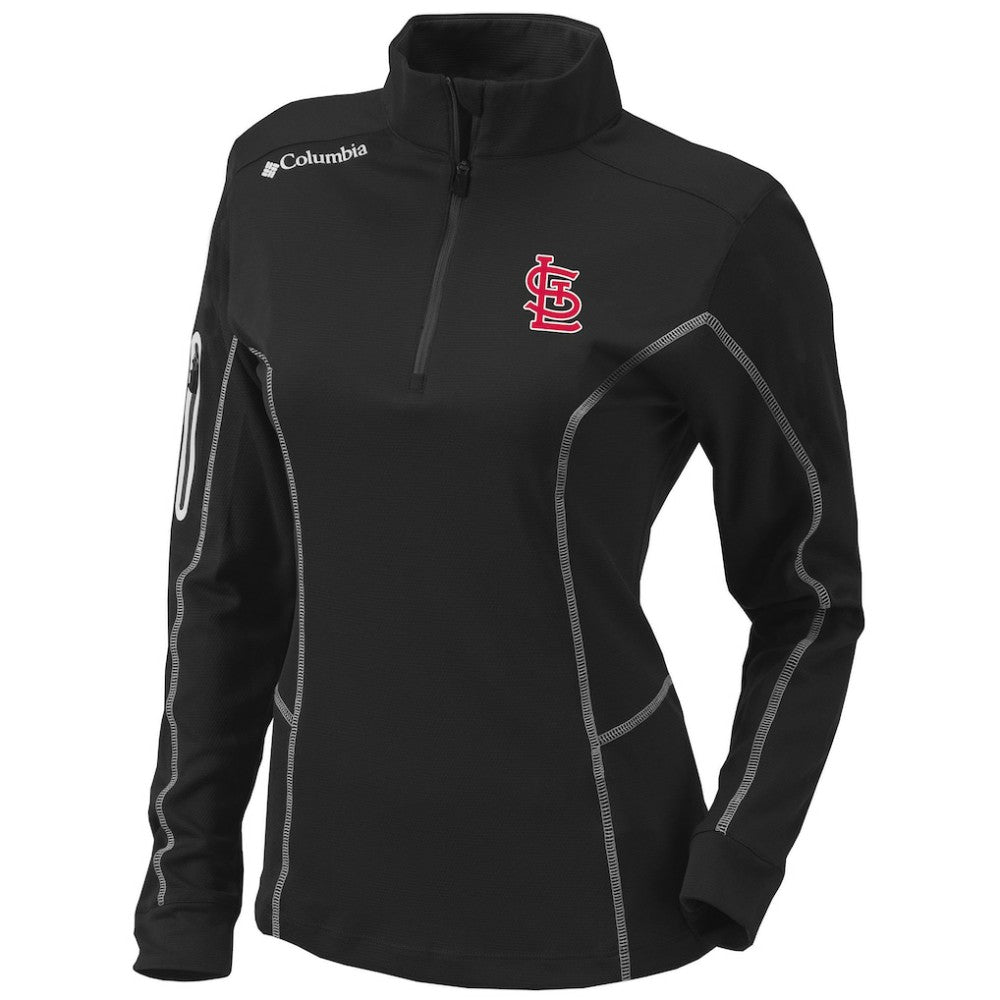 St. Louis Cardinals Women's Omni-Wick Shotgun Quarter-Zip Pullover Top Black | Columbia