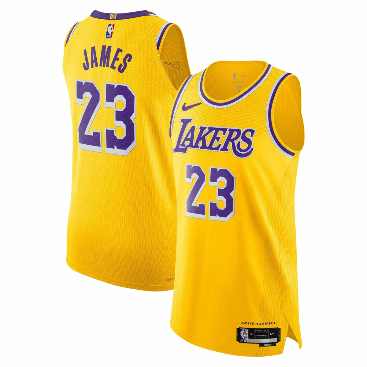 LeBron James Los Angeles Lakers Authentic Jersey - Icon Edition - Gold