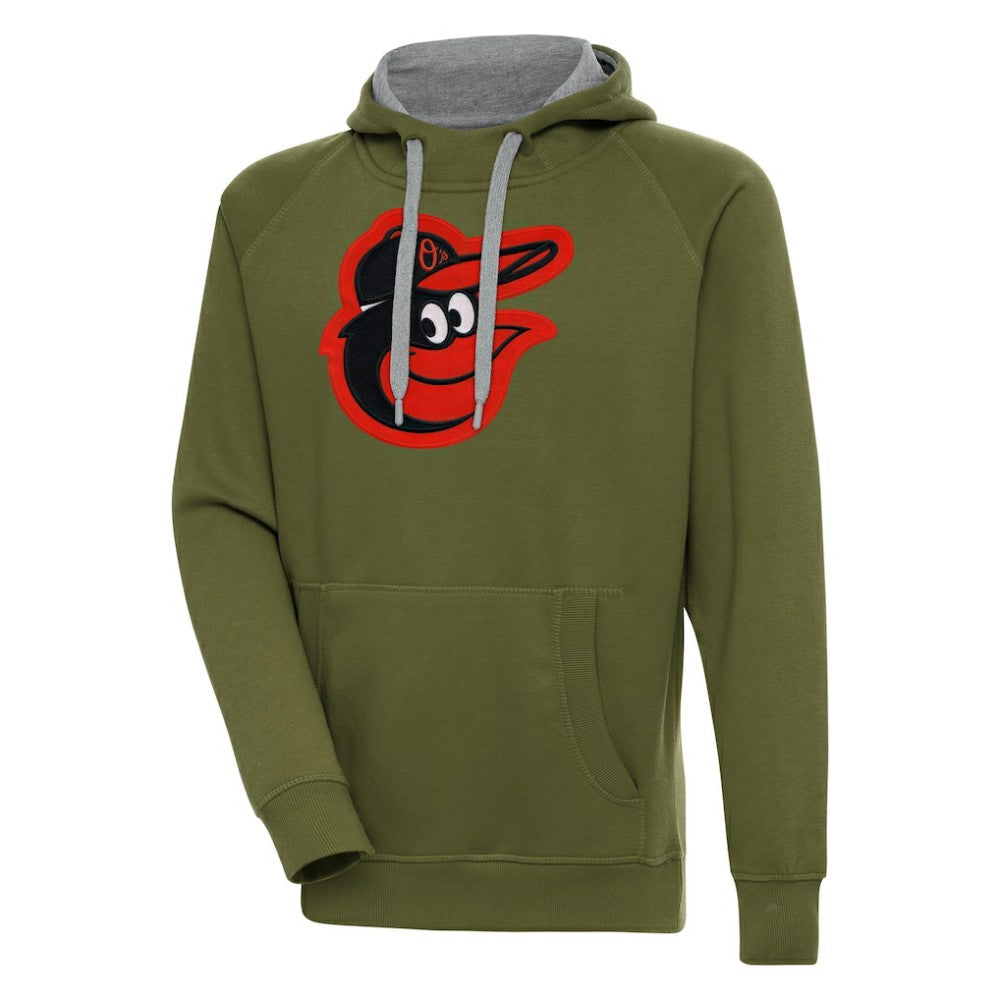 Baltimore Orioles Antigua Victory Pullover Hoodie Olive