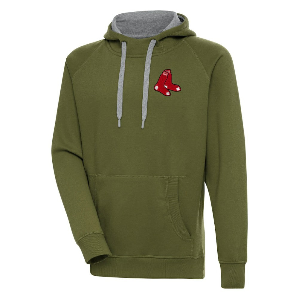 Boston Red Sox Antigua Victory Pullover Hoodie Olive
