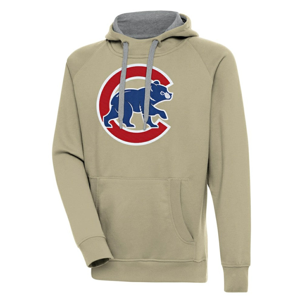 Chicago Cubs Antigua Victory Pullover Hoodie Khaki
