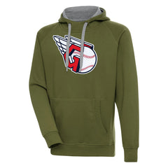 Cleveland Guardians Antigua Victory Pullover Hoodie Olive