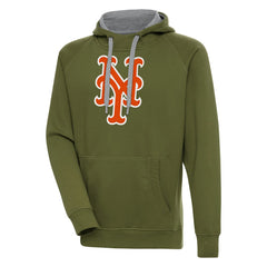 New York Mets Antigua Victory Pullover Hoodie Olive