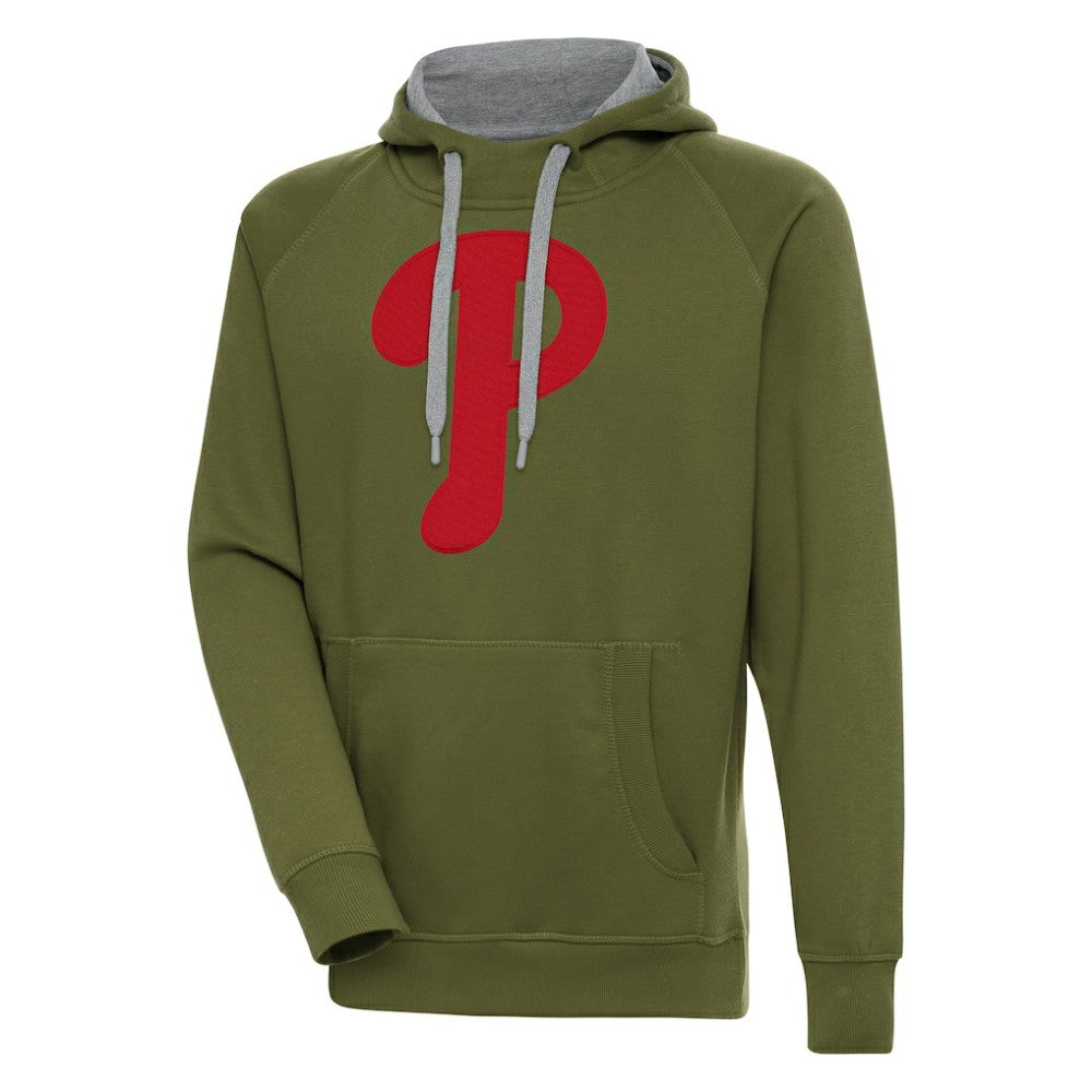 Philadelphia Phillies Antigua Victory Pullover Hoodie Olive