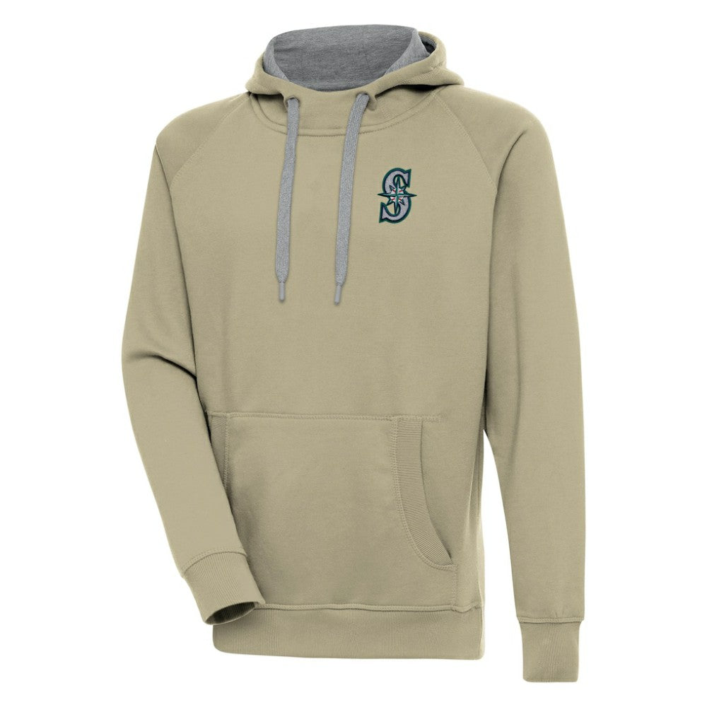 Seattle Mariners Antigua Victory Pullover Hoodie Khaki