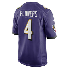 Zay Flowers Baltimore Ravens Game Jersey - Purple