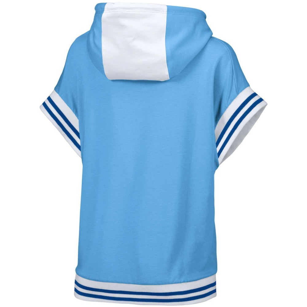 Atlanta Braves Lusso Women's Mabel Tri-Blend Short Sleeve Pullover Hoodie Light Blue