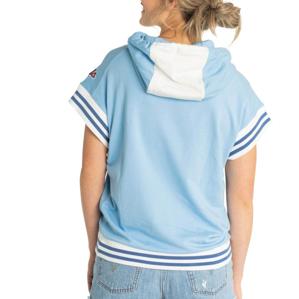 St. Louis Cardinals Lusso Women's Mabel Tri-Blend Short Sleeve Pullover Hoodie Light Blue