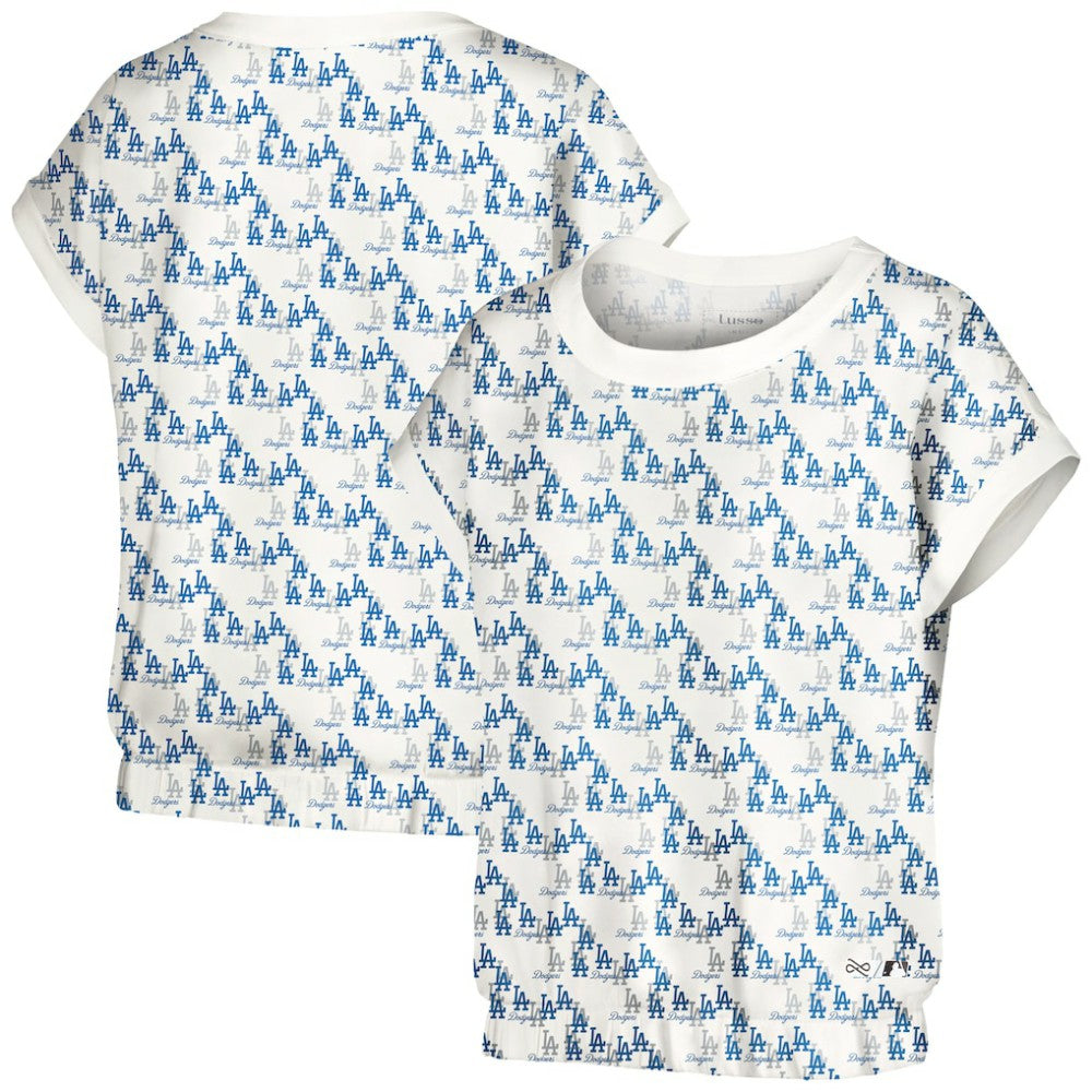 Los Angeles Dodgers Lusso Women's Madge Dolman Tri-Blend T-Shirt White