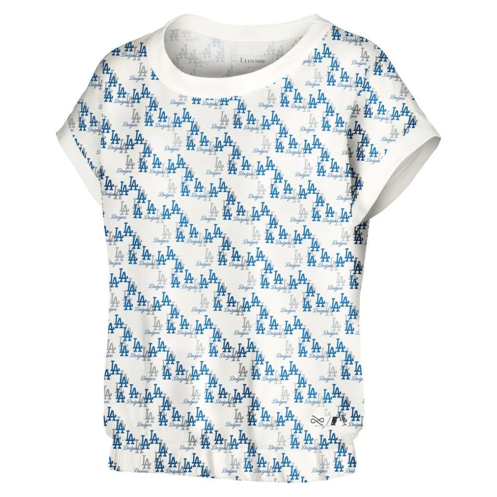 Los Angeles Dodgers Lusso Women's Madge Dolman Tri-Blend T-Shirt White