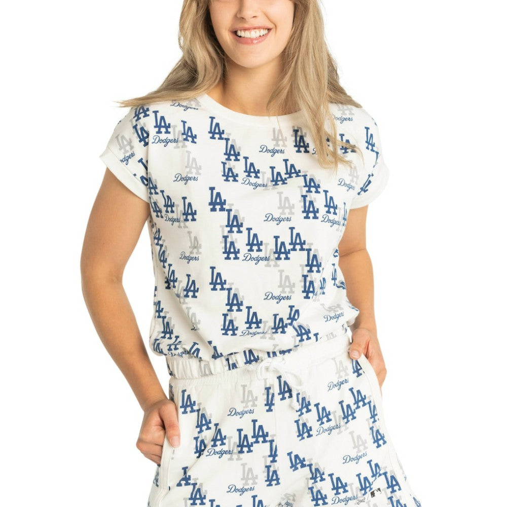 Los Angeles Dodgers Lusso Women's Madge Dolman Tri-Blend T-Shirt White