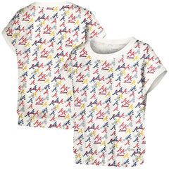 Atlanta Braves Lusso Women's Madge Dolman Tri-Blend T-Shirt White
