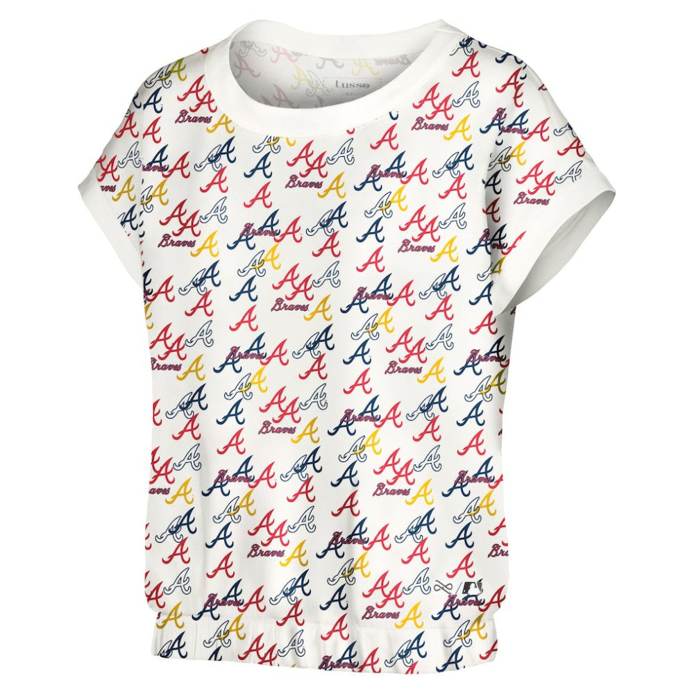 Atlanta Braves Lusso Women's Madge Dolman Tri-Blend T-Shirt White