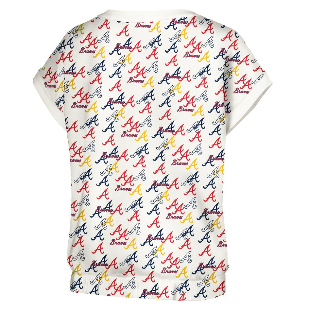 Atlanta Braves Lusso Women's Madge Dolman Tri-Blend T-Shirt White